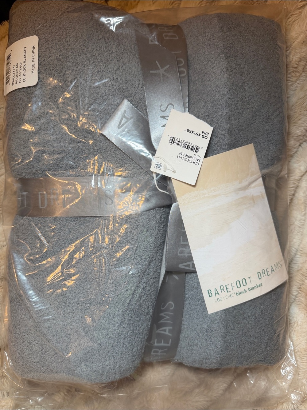 Barefoot Dreams Grey Cozy Throw Blanket - Plush Lightweight